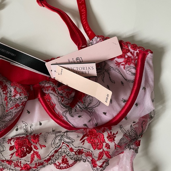 NWT Victoria's Secret Rosebud Dot Wicked Teddy Pink Lace Bodysuit XS Lingerie - Picture 7 of 7